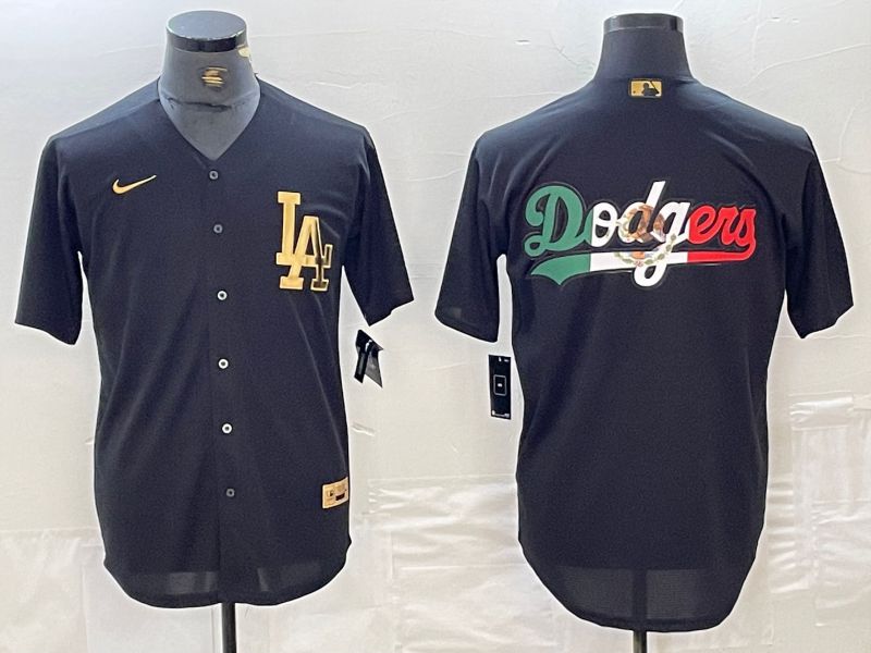 Men Los Angeles Dodgers Blank Black gold 4 th generation Nike 2024 MLB Jersey style 8